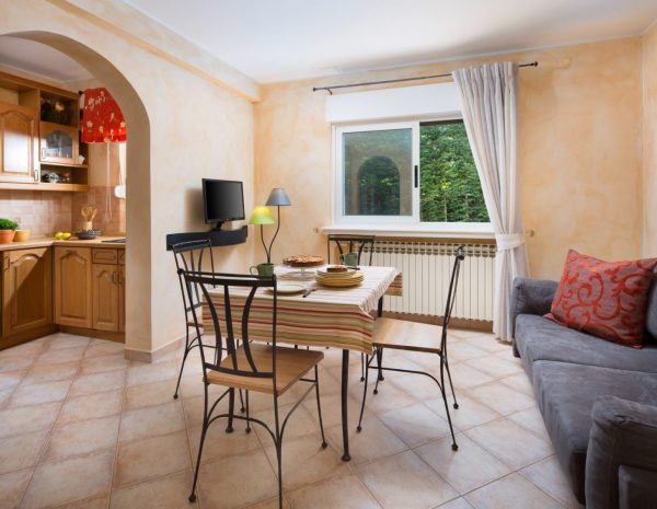 Living room and kitchen in classic apartment Villa Franka Nedešćina in Istria